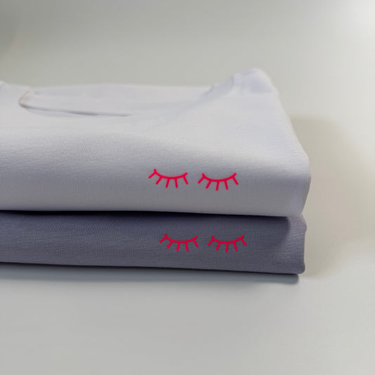 T-Shirt Frauen Schlafende Augen: Neon Pink