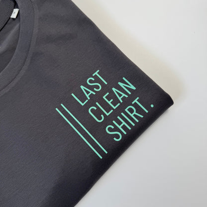 T-Shirt Unisex, ‚Last Clean Shirt.‘: Anthrazit/ Mint