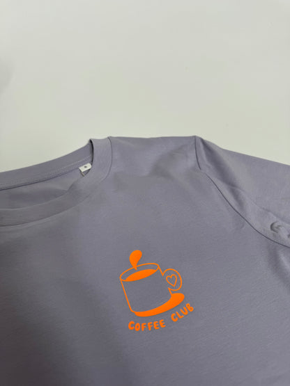 T-Shirt Frauen  'Coffee Club.': Lila / Neon Orange