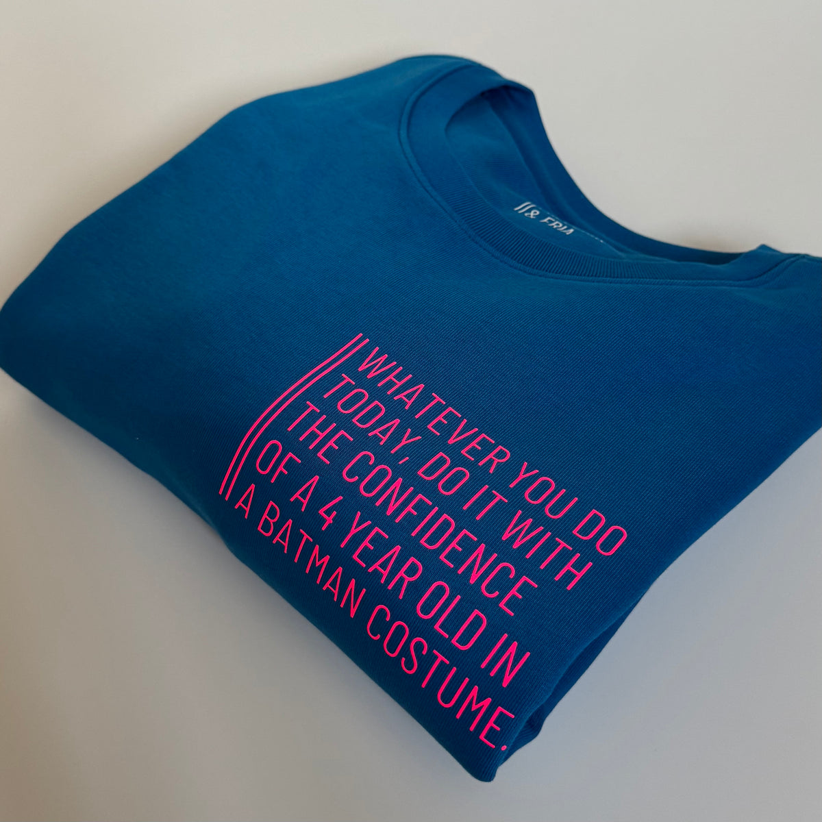 Sweatshirt Unisex '...batman...': Pazifik Blau / Neon Pink