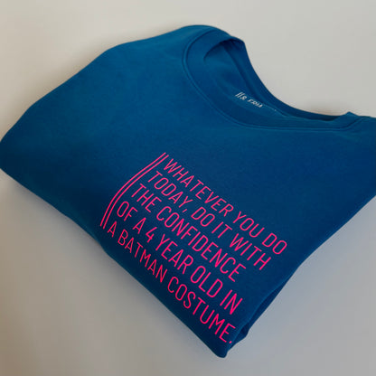 Sweatshirt Unisex '...batman...': Pazifik Blau / Neon Pink