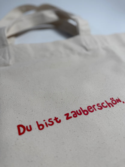 Einkaufstasche, Frau Zauberschön, Natural / Rot