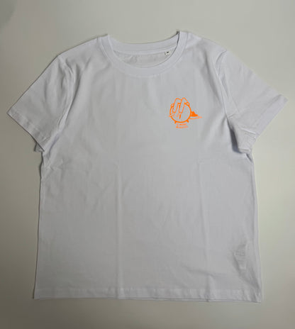 T-Shirt, Frauen, 5 more minutes, Weiß / Neon Pink, Neon Orange