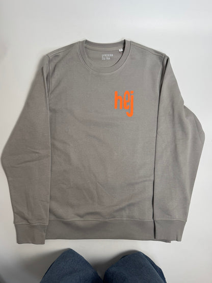 Unisex sweatshirt 'If you're waiting for a sign, this is it.': Opal Grey / Neon Orange