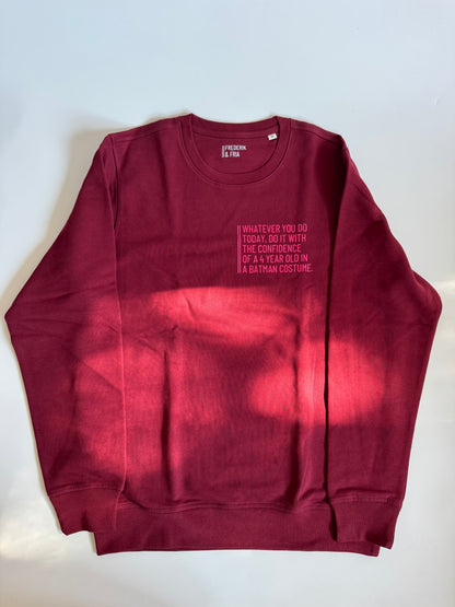 Sweatshirt Unisex '...batman...': Burgundy / Neon Pink