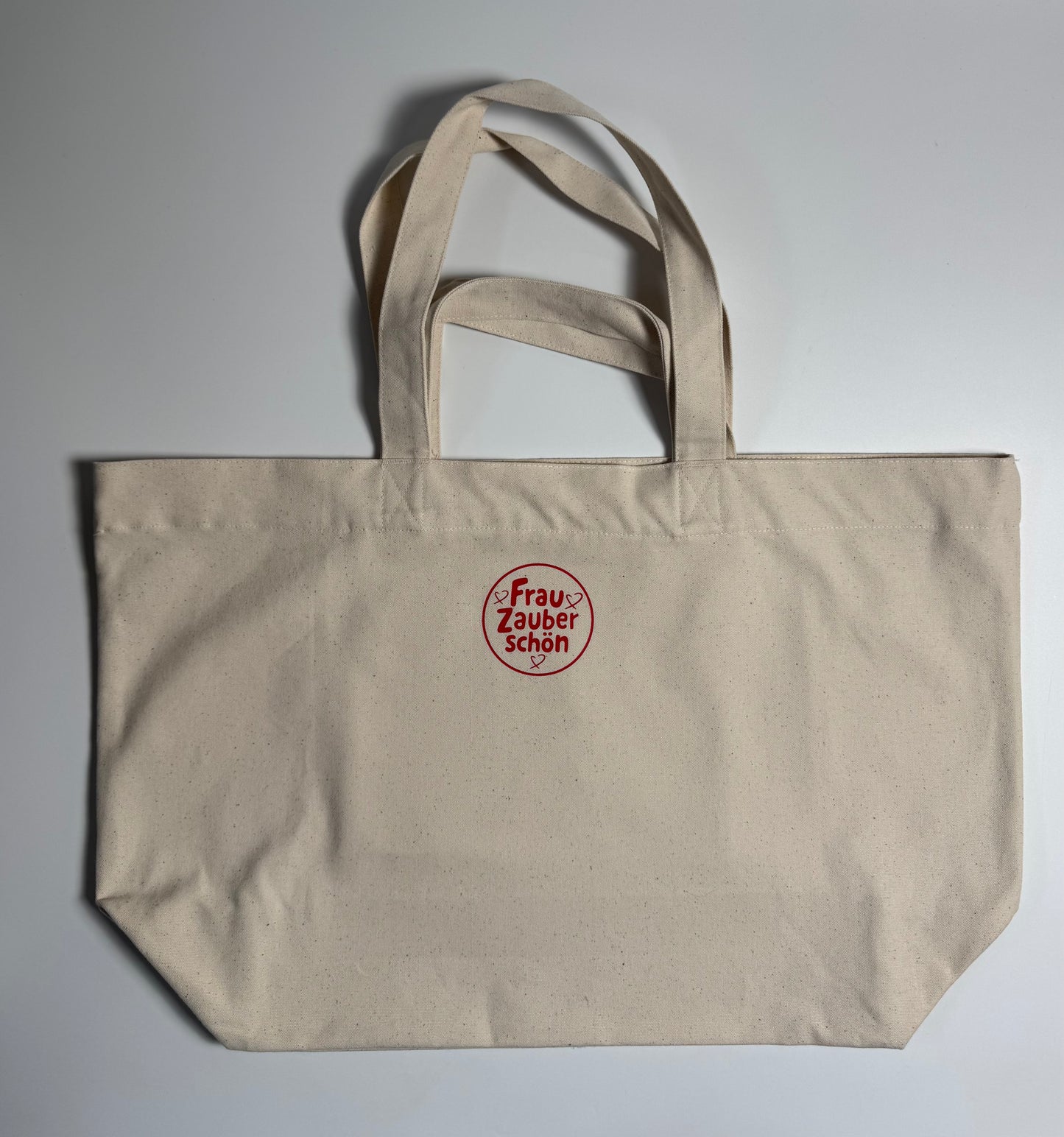 Einkaufstasche, Frau Zauberschön, Natural / Rot