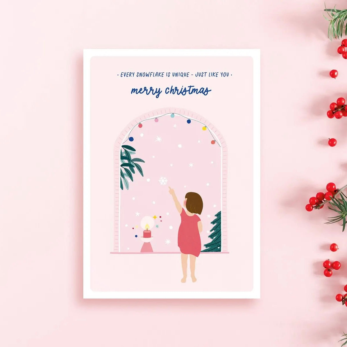 Postkarte Weihnachten Snowflake