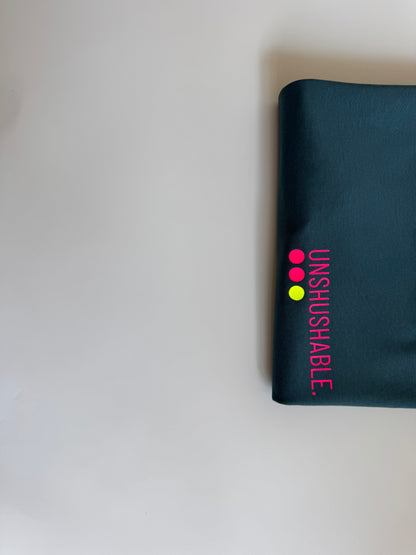 T-Shirt, Frauen, 'Unshushable.', Petrol / Neon Pink