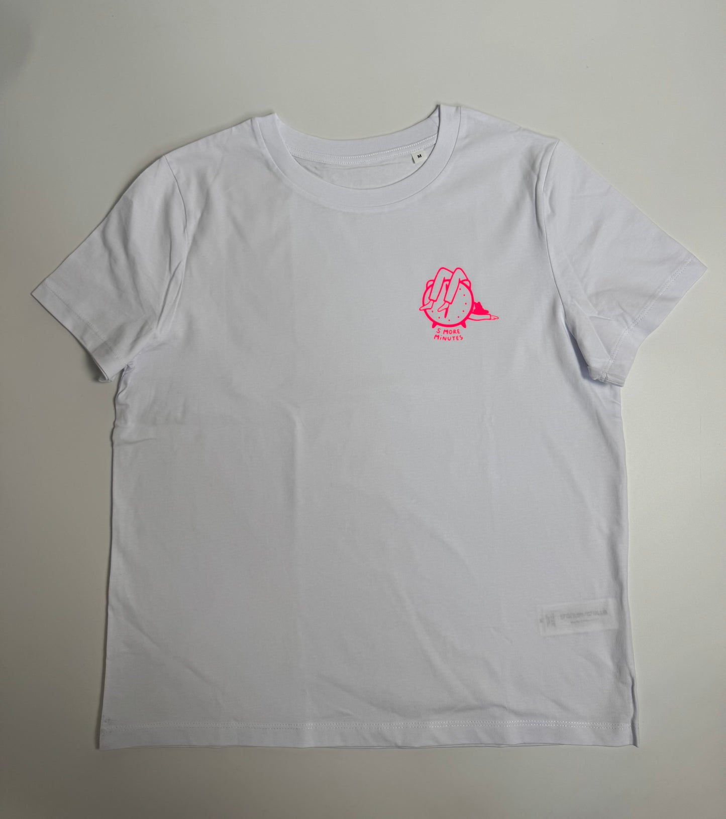 T-Shirt, Frauen, 5 more minutes, Weiß / Neon Pink, Neon Orange