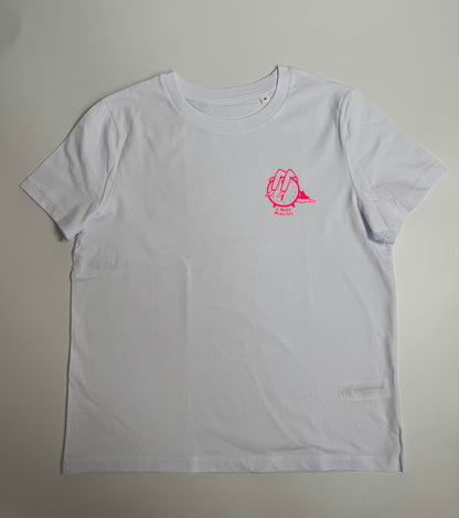 T-Shirt, Frauen, 5 more minutes, Weiß / Neon Pink, Neon Orange