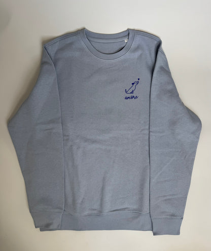 Sweatshirt Unisex Hund Amore, Serene Blue / Blau
