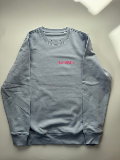 Sweatshirt ‚Leitwölfin.‘ (B), Serene Blue / Neon Pink