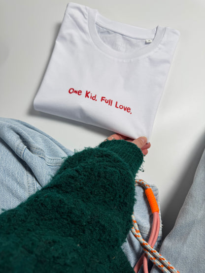 T-Shirt Unisex, Frau Zauberschön, Weiß / Rot