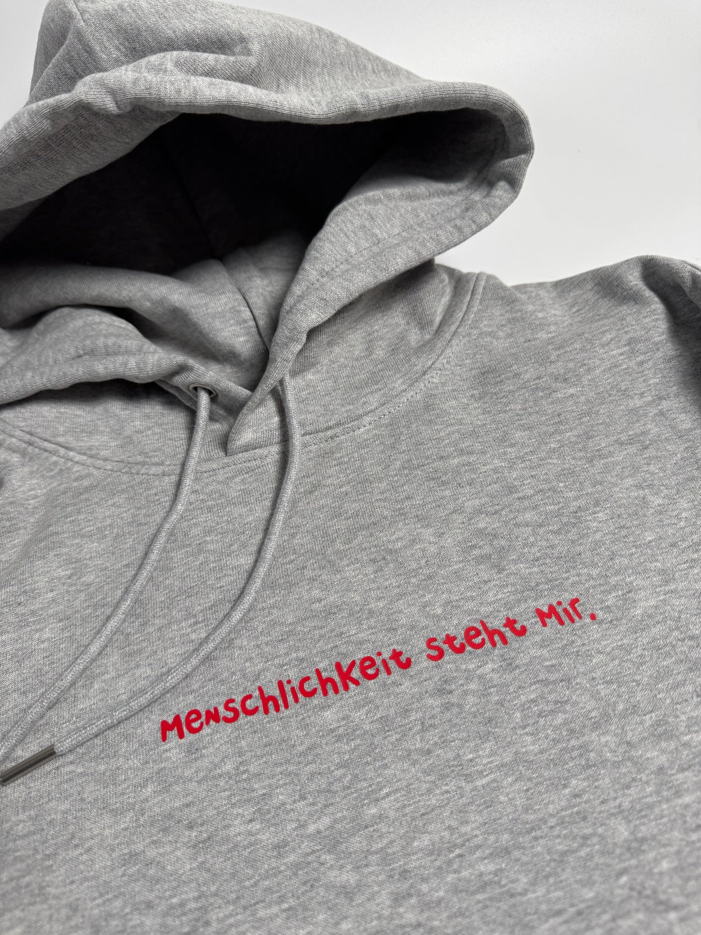 Hoodie Unisex, Frau Zauberschön: Grau / Rot