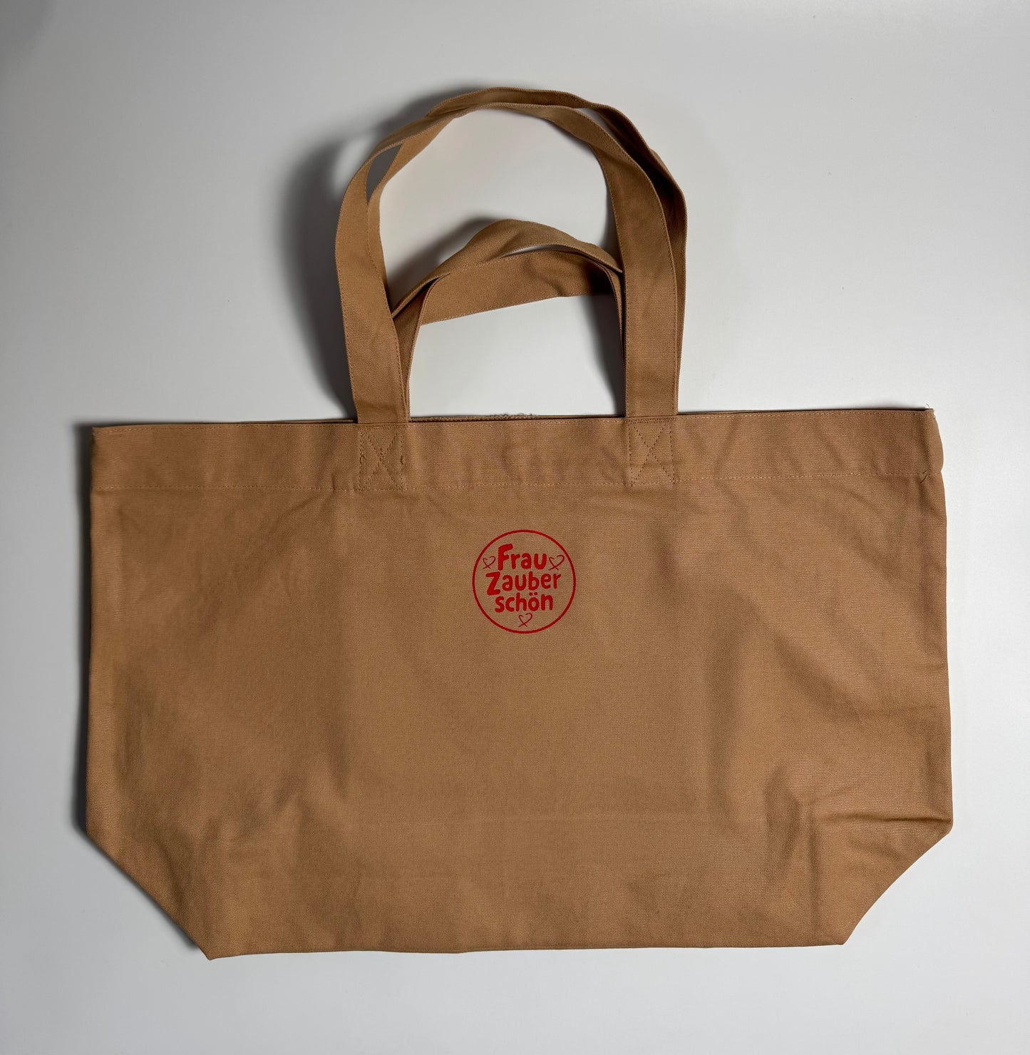 Einkaufstasche, Frau Zauberschön, Mocca / Rot