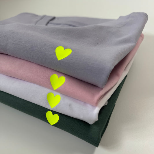 T-Shirt Frauen Herzdruck: Neon Gelb