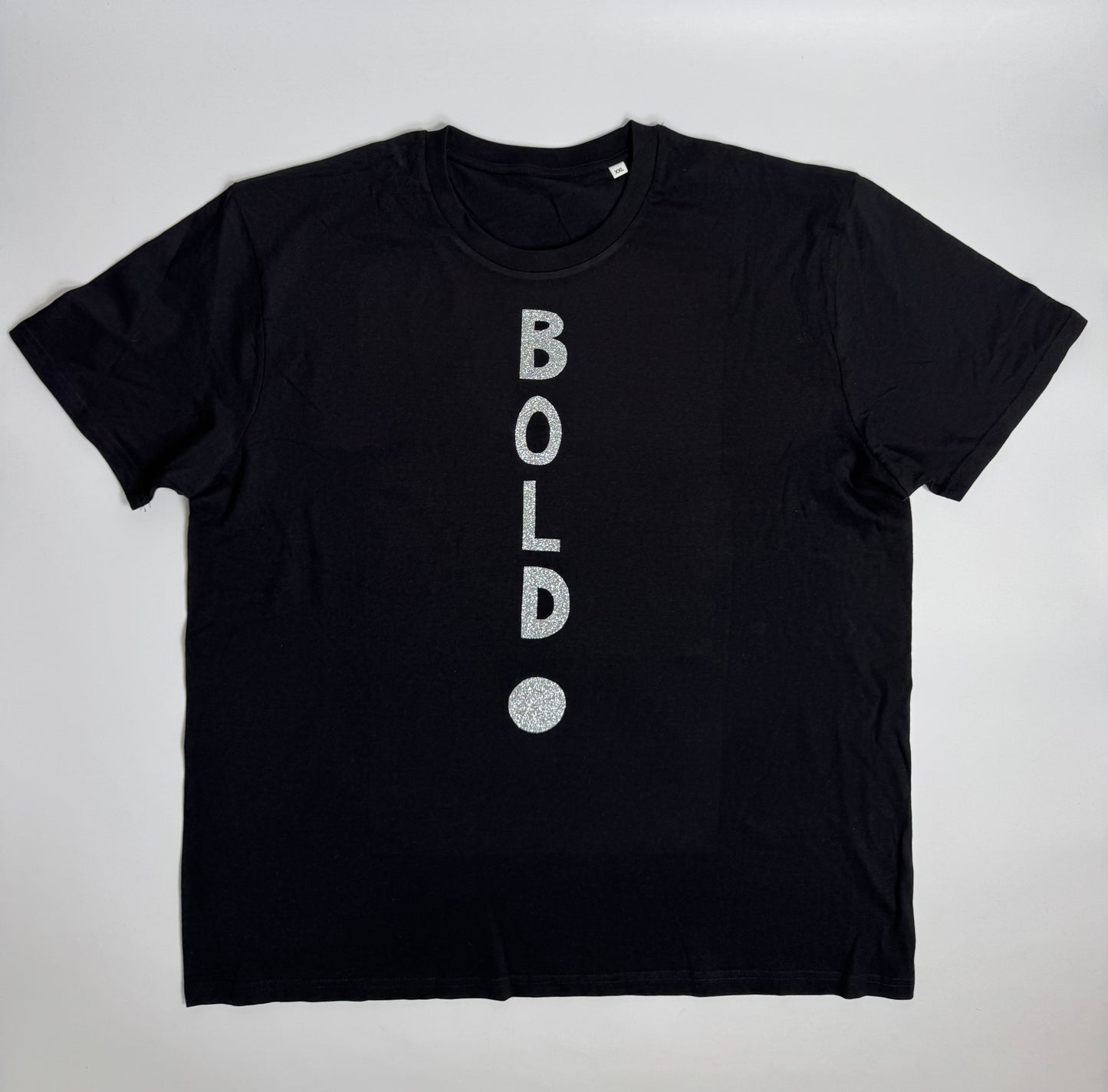 T-Shirt Unisex, BOLD, Schwarz / Silber Glitzer
