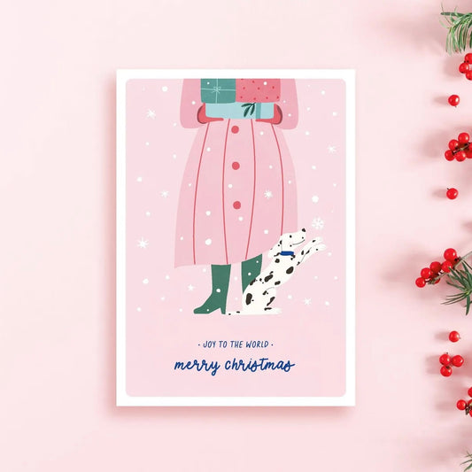 Postkarte Weihnachten 'Joy to the world'