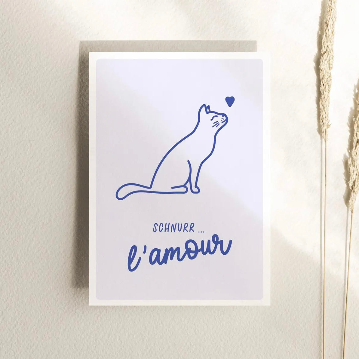 Postkarte Katze Schnurr l'amour