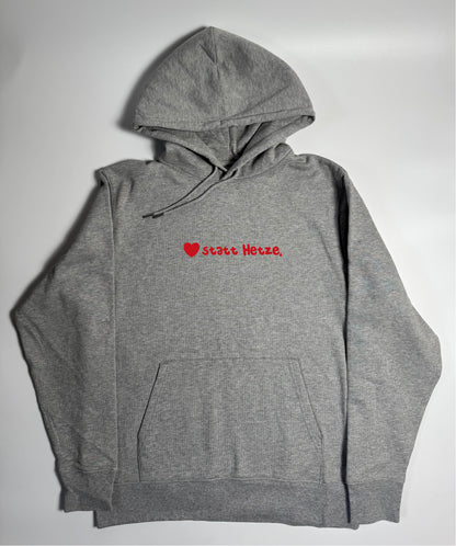 Hoodie Unisex, Frau Zauberschön: Grau / Rot