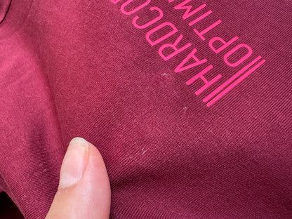 Reduzierte B-Ware: T-Shirt, Frauen, ‚Hardcore Optimist.‘, Burgundy/ Neon Pink, Größe S