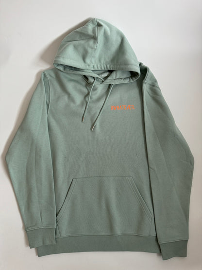 Hoodie Unisex 'Whatever.' / 'Be hopeful.': Aloe / Neon Orange