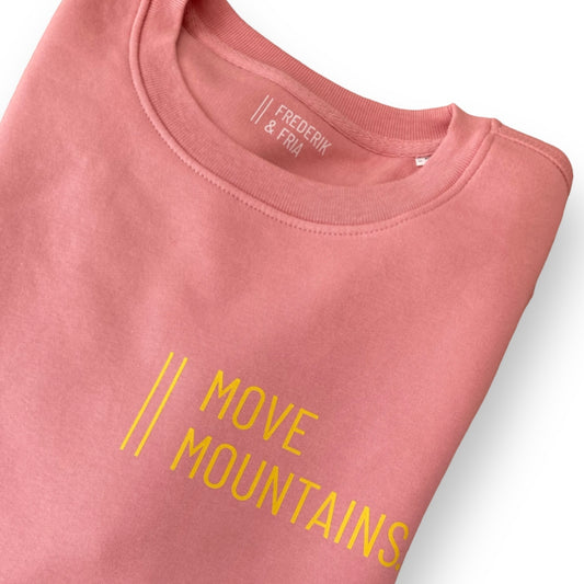 Sweatshirt Unisex 'Move Mountains': Canyon Pink / Gelb