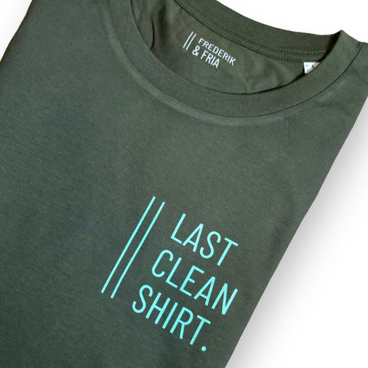 T-Shirt Unisex 'Last Clean Shirt.': Khaki / Mint