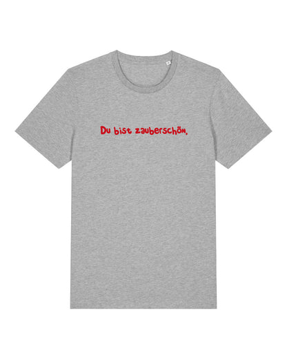 T-Shirt Unisex, Frau Zauberschön, Grau / Rot