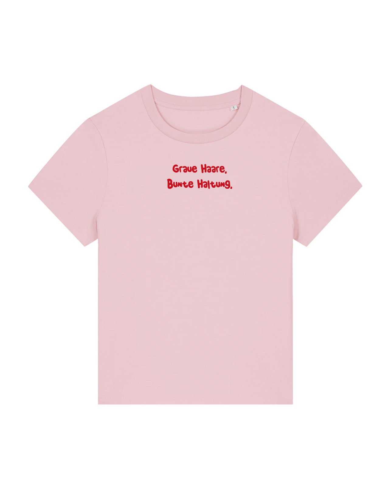 T-Shirt Frauen, Rundhals, Frau Zauberschön, Rosa / Rot