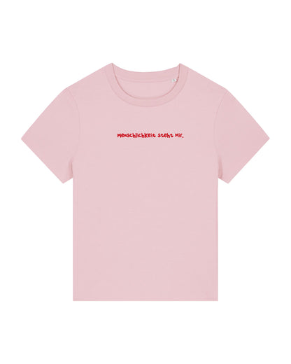 T-Shirt Frauen, Rundhals, Frau Zauberschön, Rosa / Rot