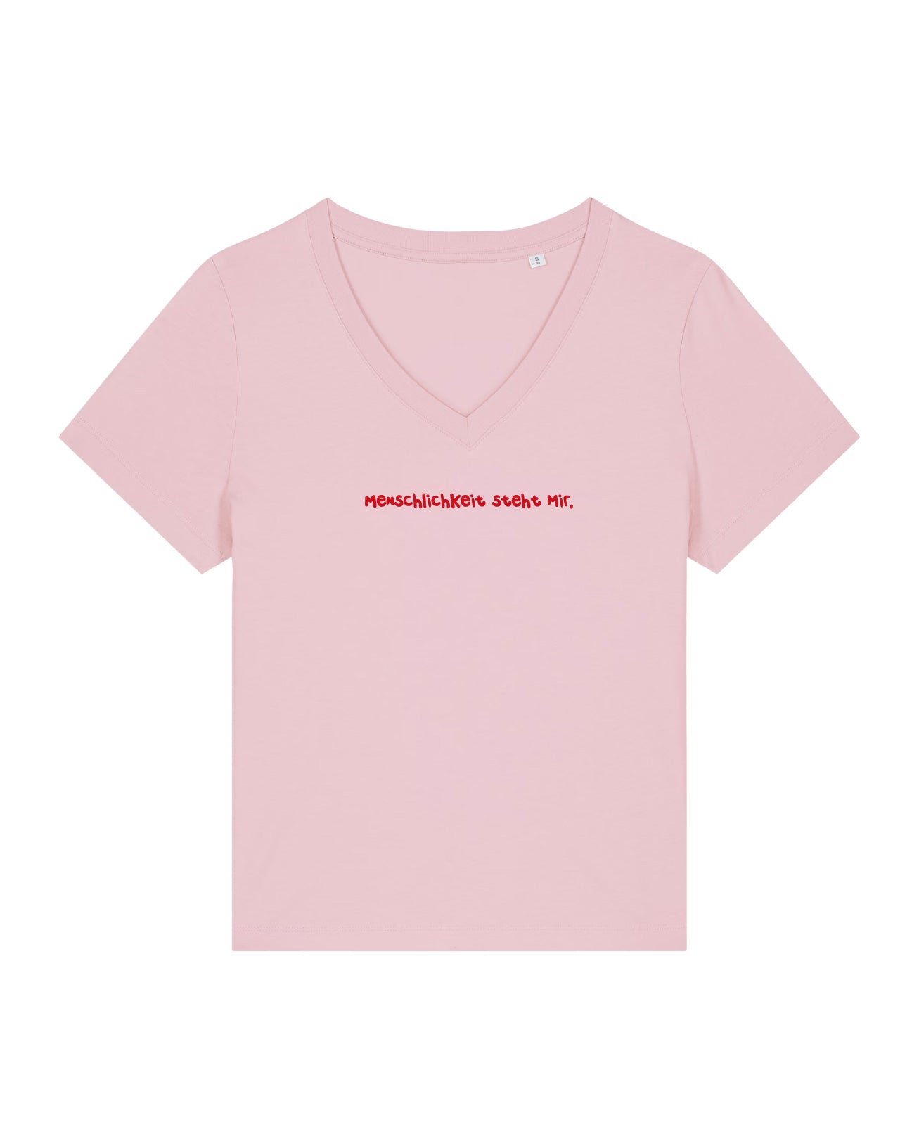 T-Shirt Frauen, V-Ausschnitt, Frau Zauberschön, Rosa / Rot