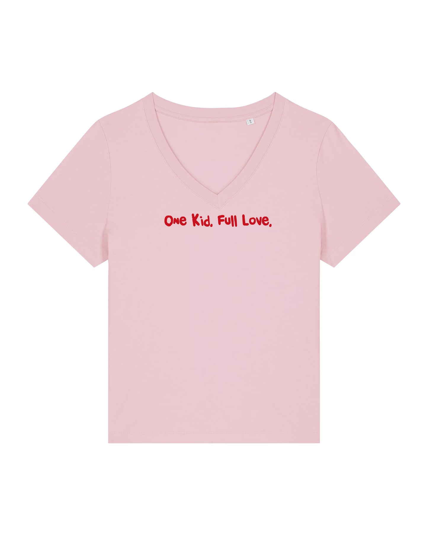 T-Shirt Frauen, V-Ausschnitt, Frau Zauberschön, Rosa / Rot