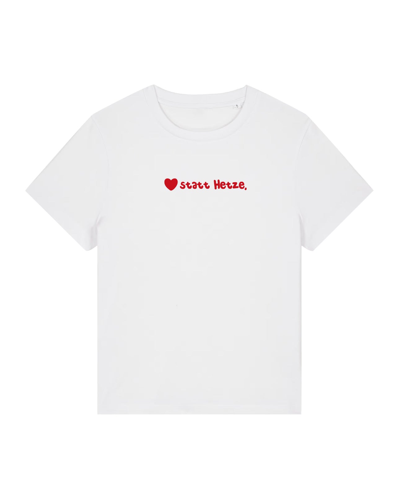 T-Shirt Frauen, Rundhals, Frau Zauberschön, Weiß / Rot