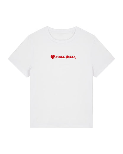 T-Shirt Frauen, Rundhals, Frau Zauberschön, Weiß / Rot