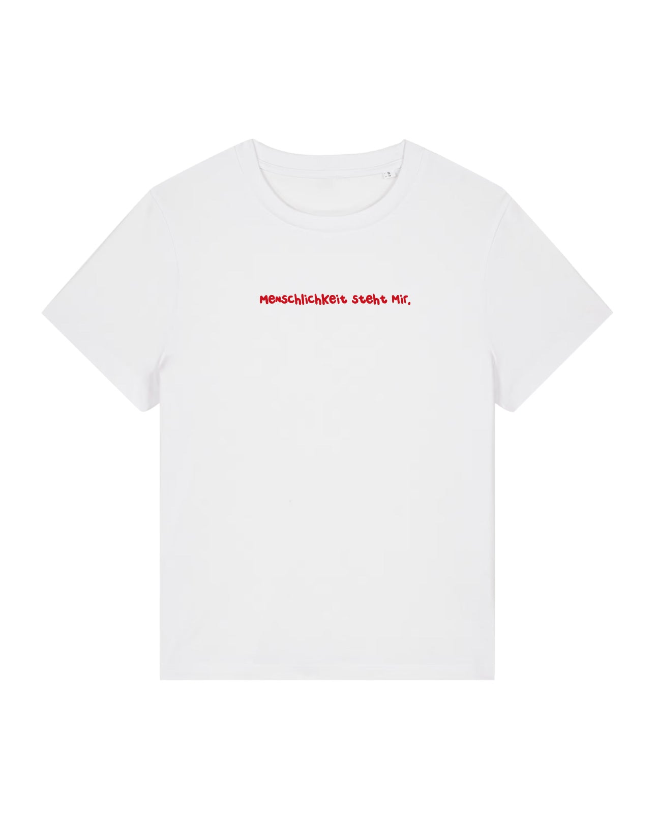T-Shirt Frauen, Rundhals, Frau Zauberschön, Weiß / Rot