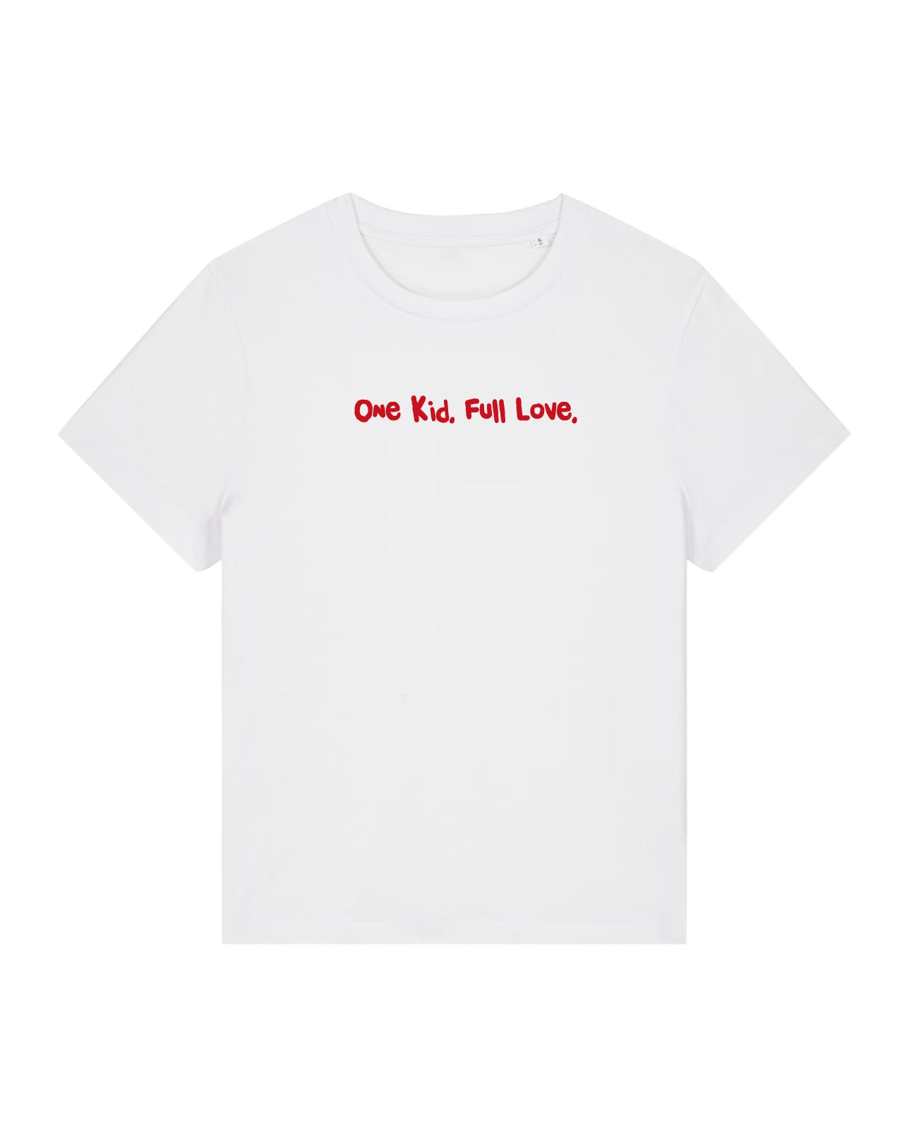 T-Shirt Frauen, Rundhals, Frau Zauberschön, Weiß / Rot