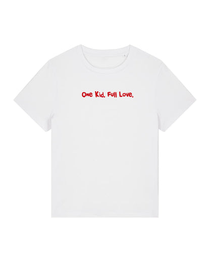 T-Shirt Frauen, Rundhals, Frau Zauberschön, Weiß / Rot