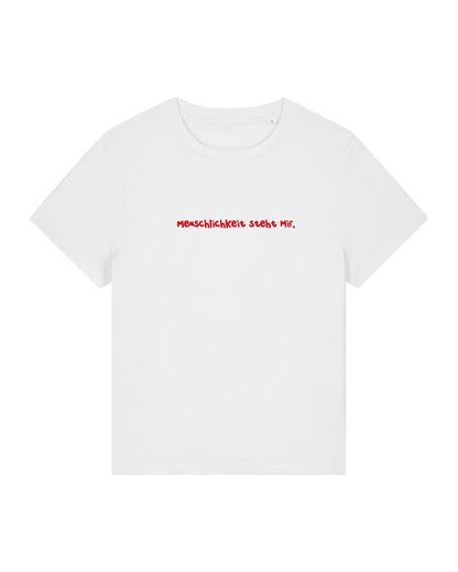T-Shirt Unisex, Frau Zauberschön, Weiß / Rot